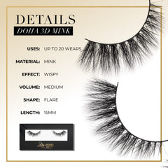 Lilly Lashes Doha 3D Mink cils individuels application facile.