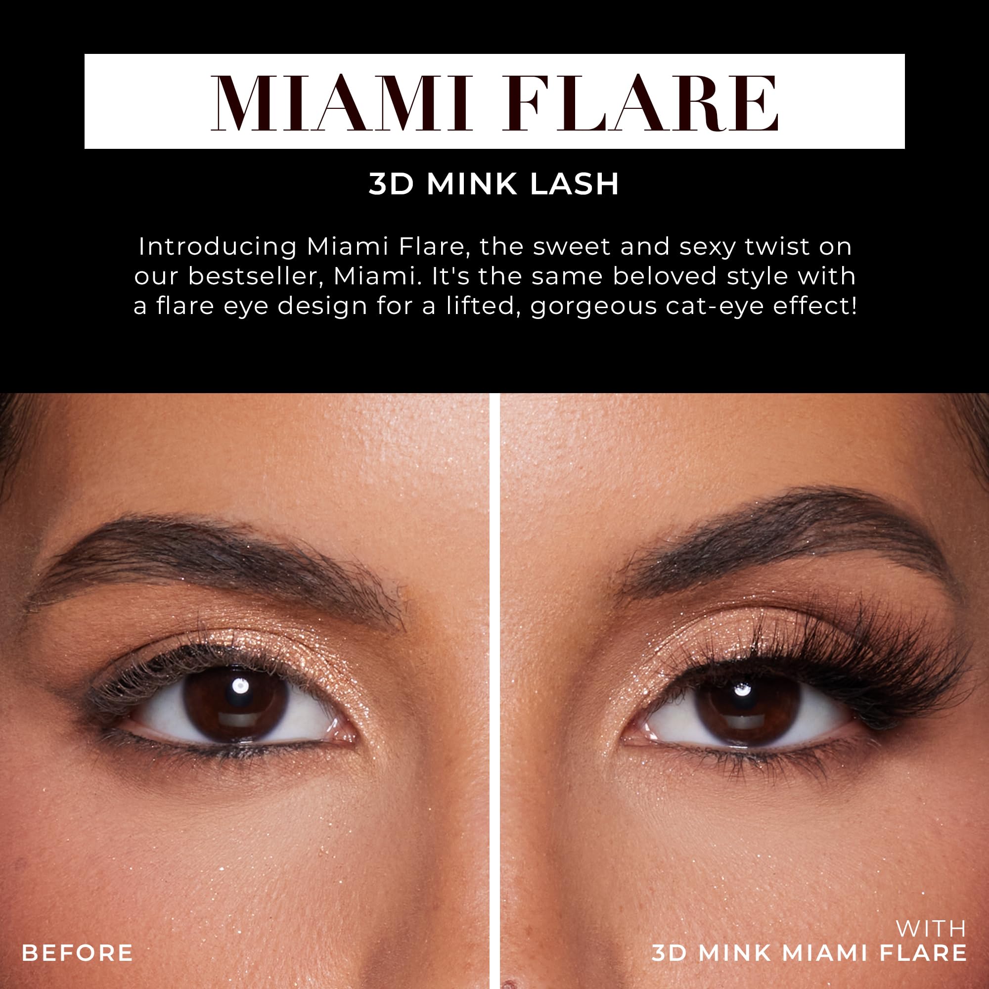 Lilly Lashes Miami Flare Regard dramatique : cils longs et volumineux pour un style impactant.
