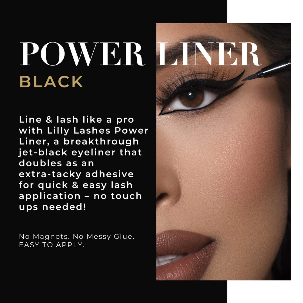 Lilly Lashes Power Liner applying eyeliner on lid for seamless lash pairing.