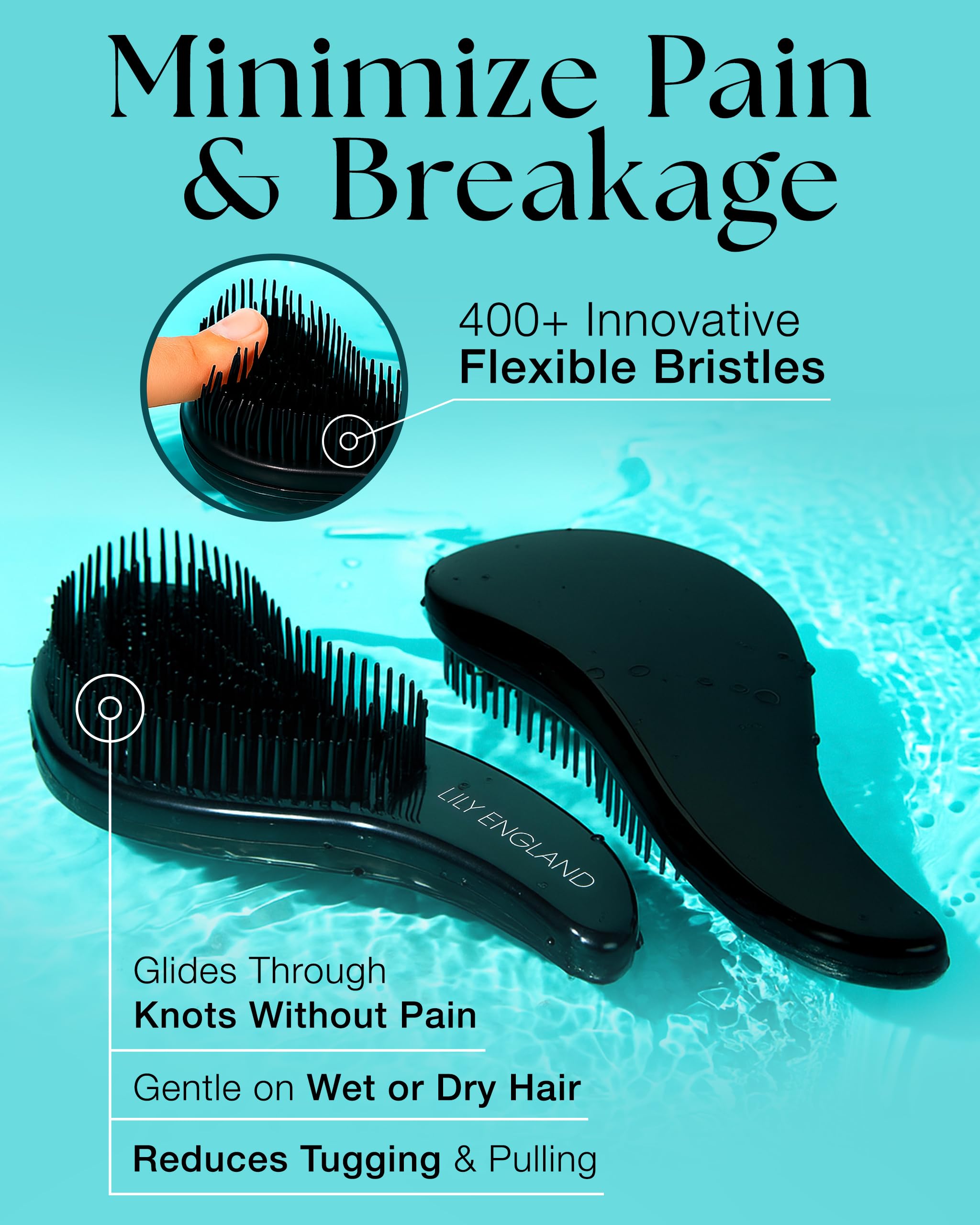 Brosse Lily England pour hommes – prise ergonomique pour coiffage précis.