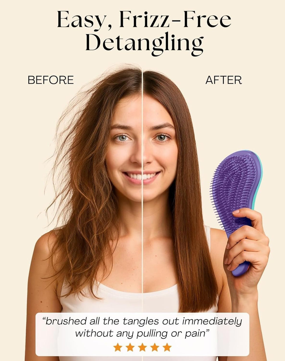 Brosse Lily England démêlante pour cheveux épais aide à réduire les nœuds