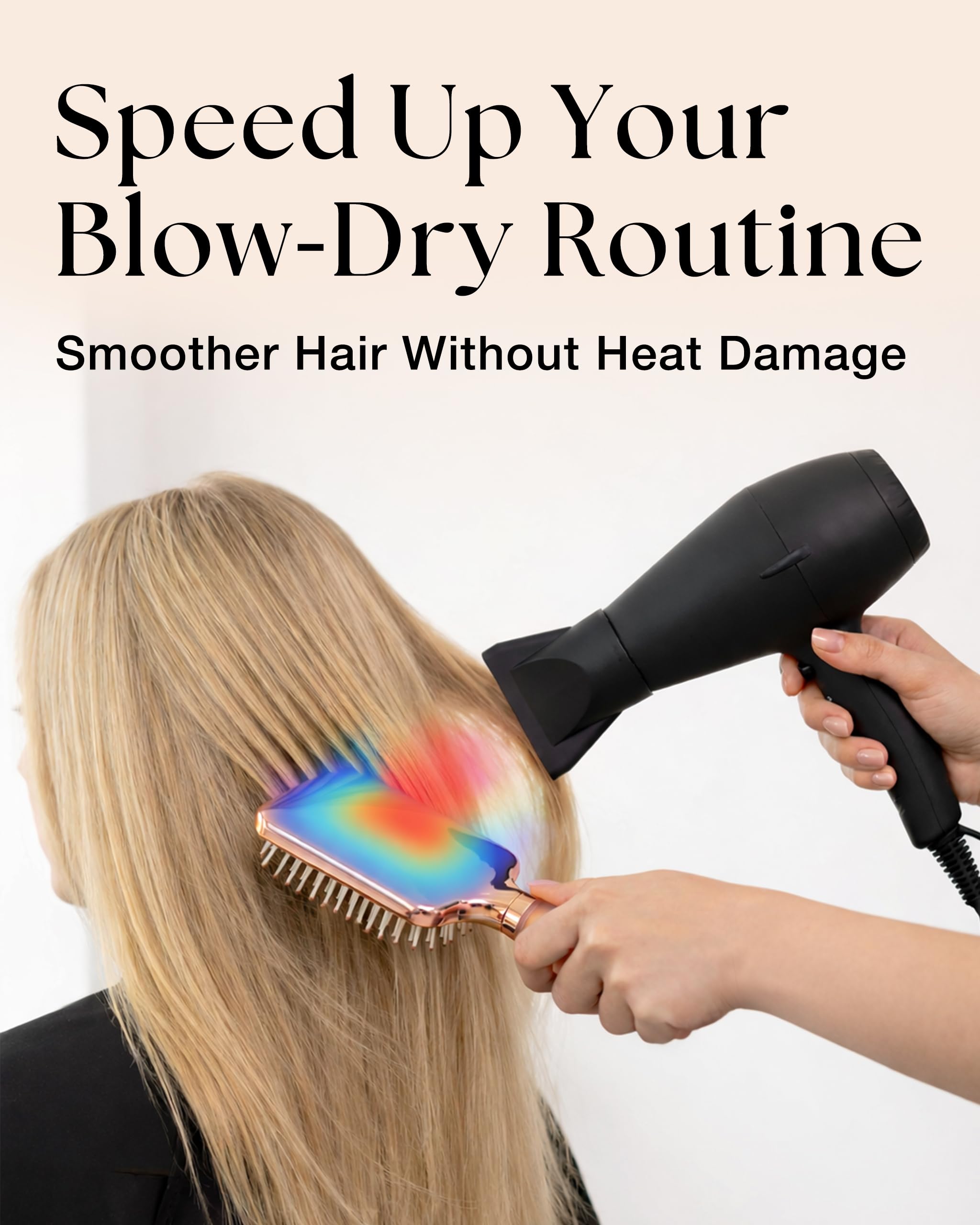 Brosse Lily England Paddle pour cheveux lisses et brillance.
