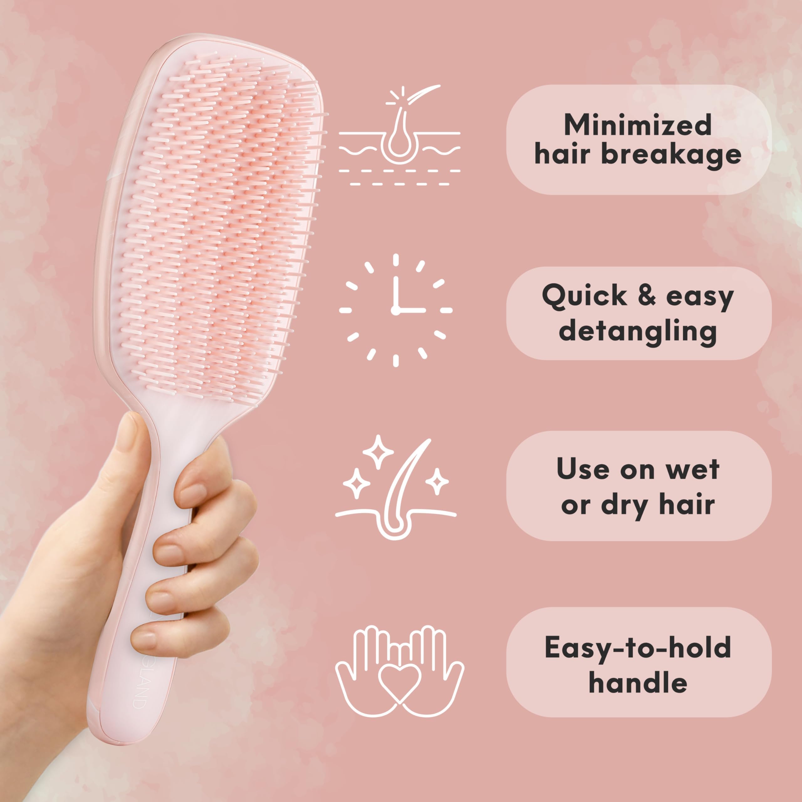 Brosse Lily England à poils flexibles trois niveaux pour boucles.