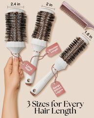 Brosse ronde Lily England moyenne 64 mm, contrôle et volume lors du brushing.