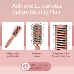 Finition rose doré élégante de la brosse Lily England.