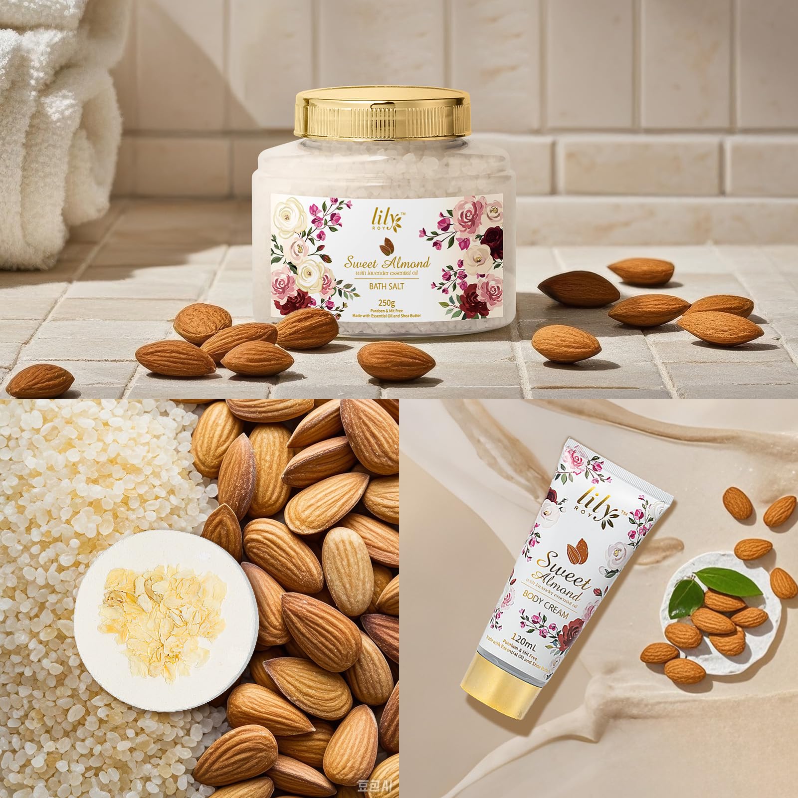 Gant de douche Lily Roy, massage doux pendant la routine.