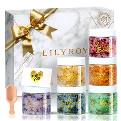 LILY ROY Sels Epsom roses et pétales pour bain apaisant.