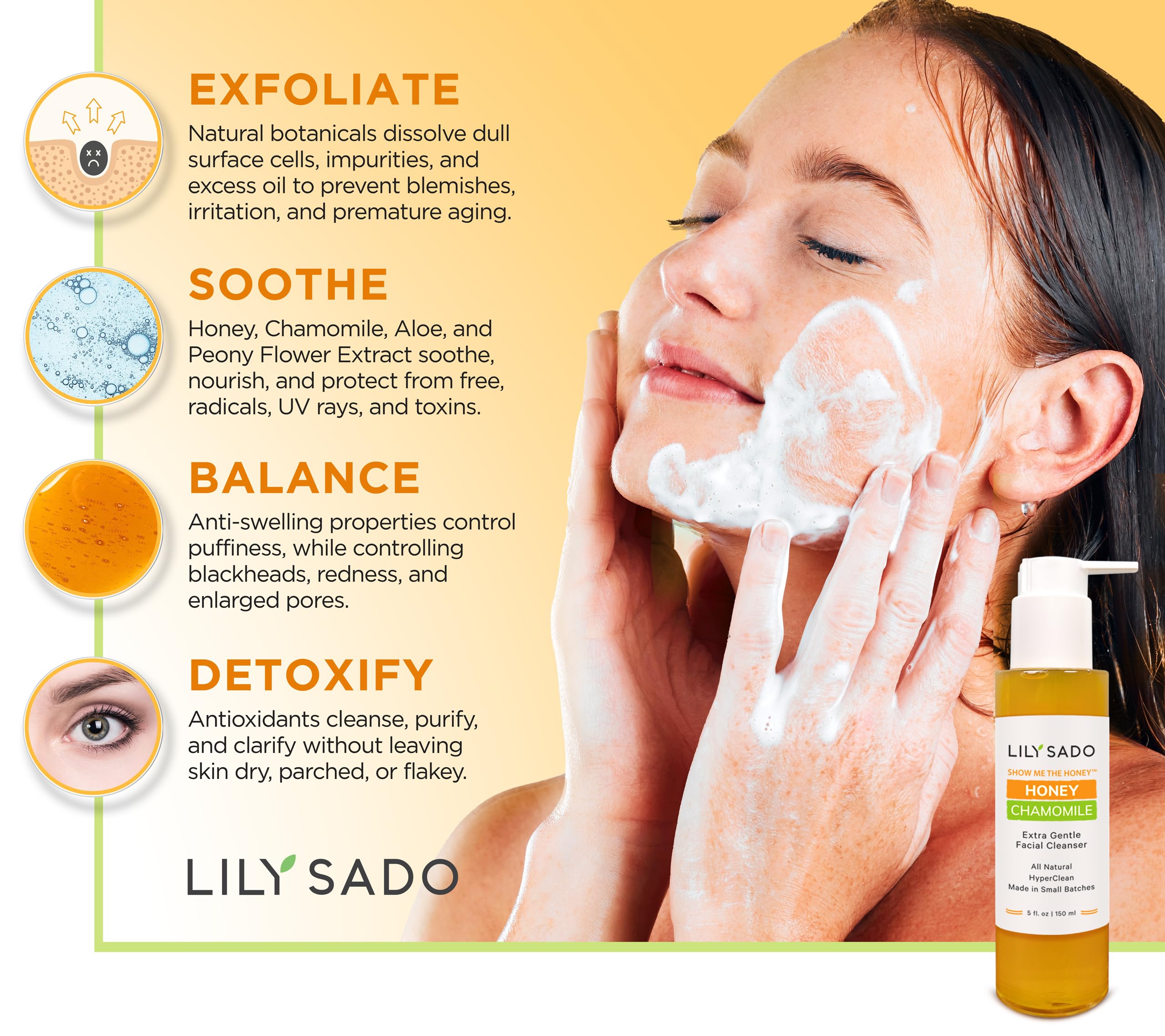 LILY SADO SHOW ME THE HONEY™ – Mélange miel et camomille pour une sensation purifiante.