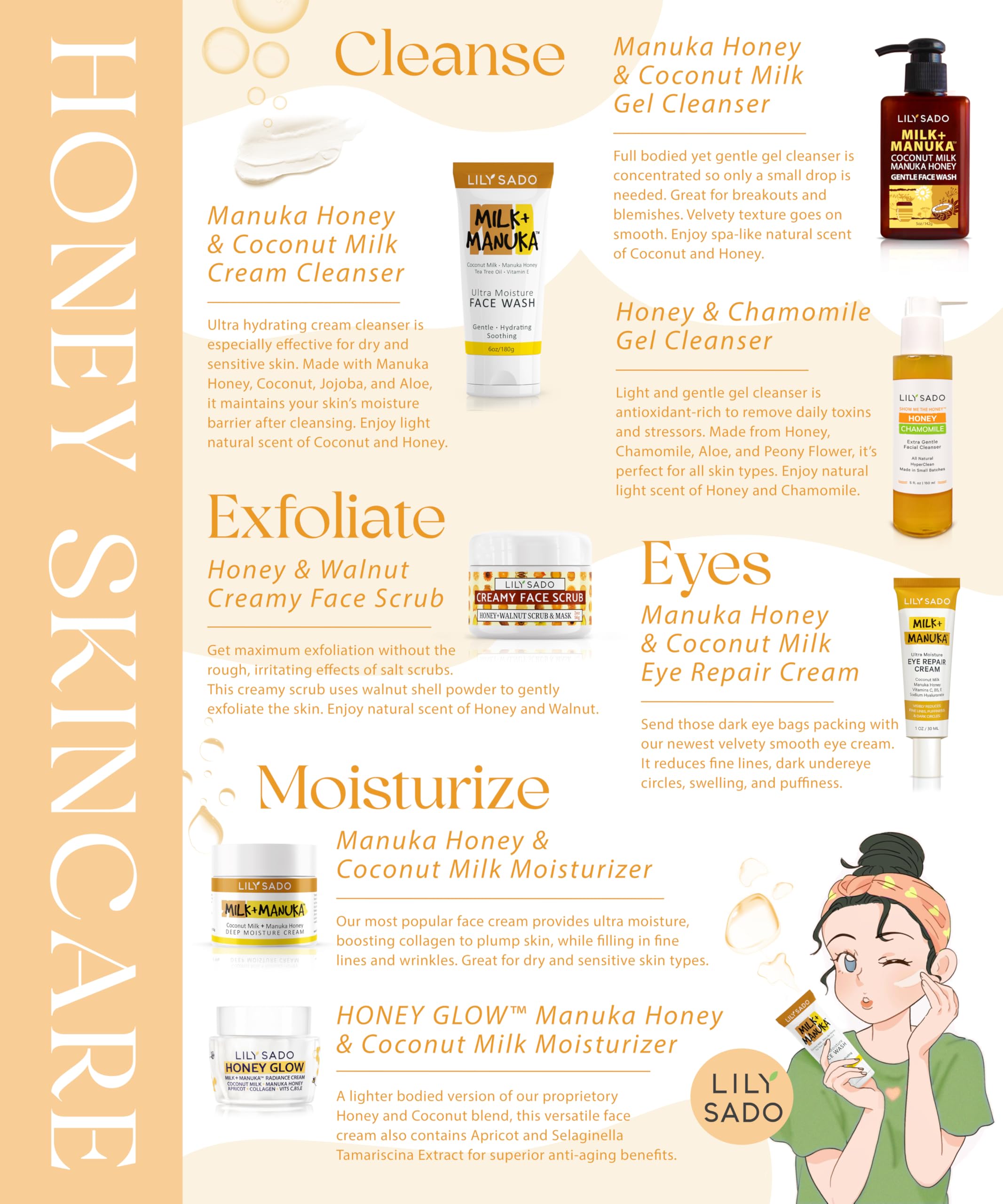 LILY SADO SHOW ME THE HONEY™ – Sans parabènes ni phtalates et non testé sur animaux.