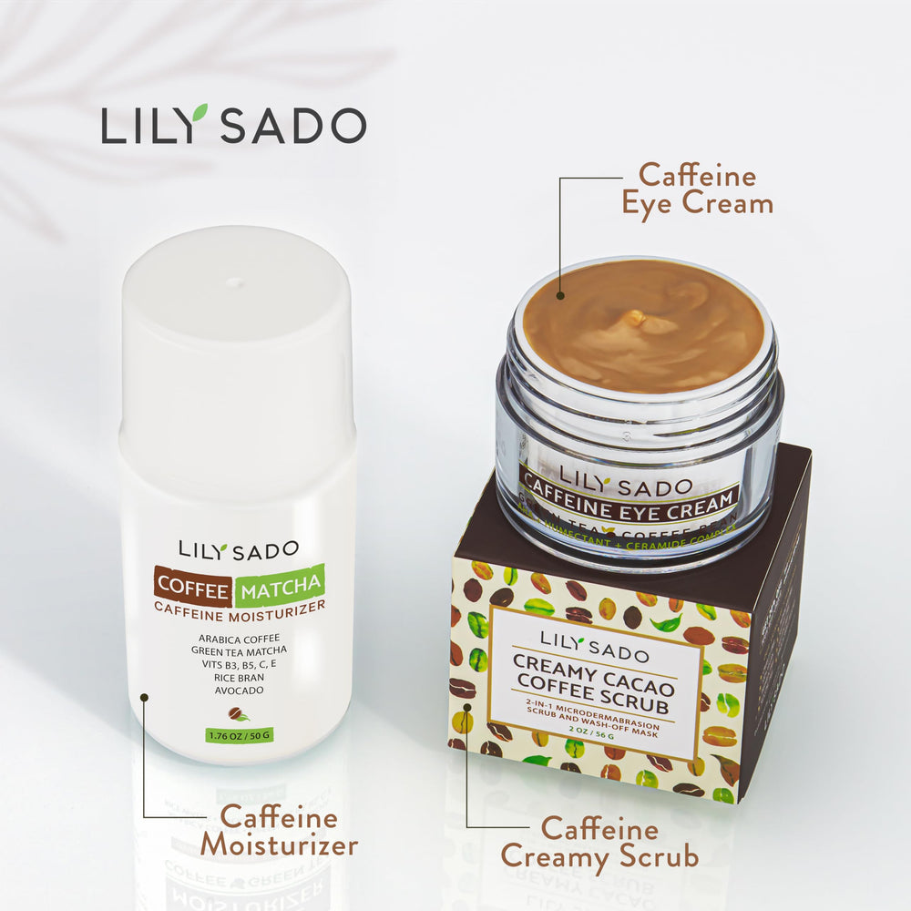 LILY SADO Tea+C day-routine glow shot suggests a refreshed, radiant complexion