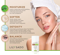 LILY SADO Tea+C green-tea-matcha ingredients showcase potent antioxidants for radiant-looking skin