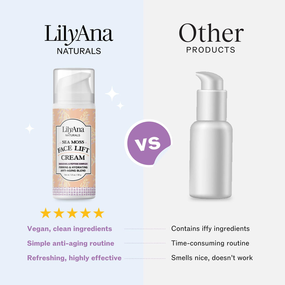 Peau lumineuse après application de LilyAna Naturals Bakuchiol.