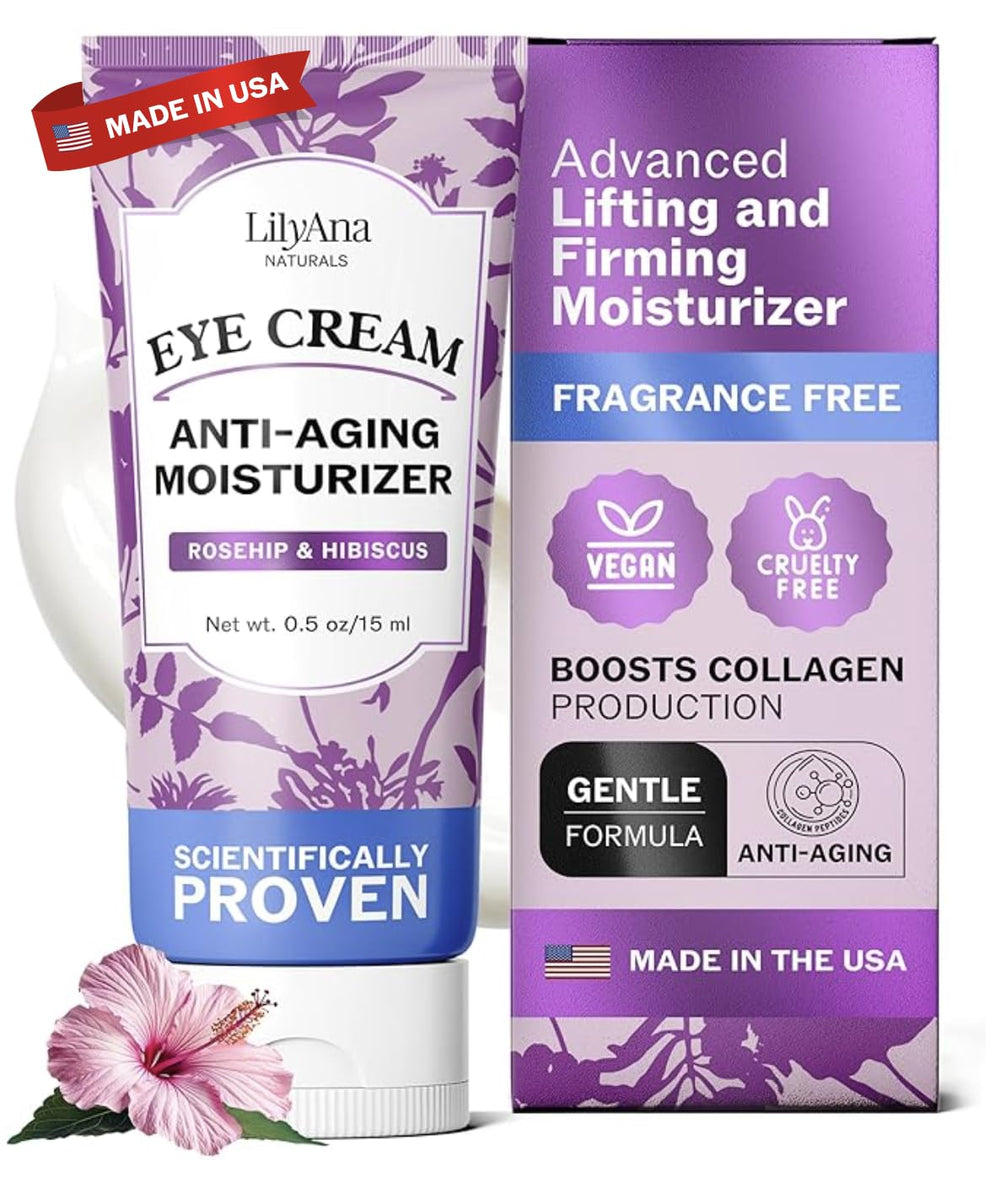 Crème Yeux LilyAna Naturals pour hydratation profonde et regard frais.