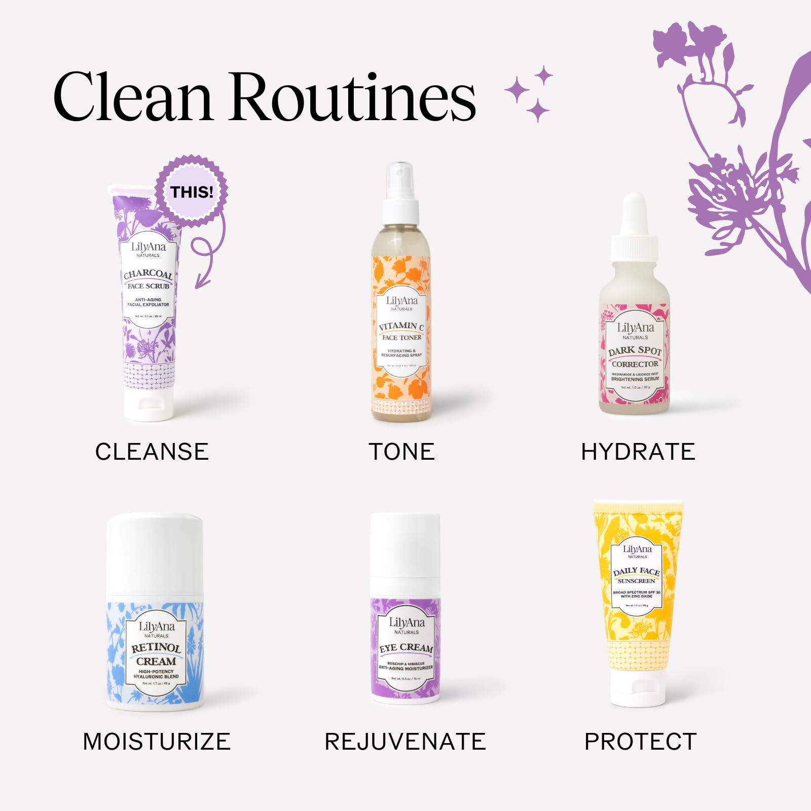 LilyAna Naturals Charbon Emballage durable et recyclable