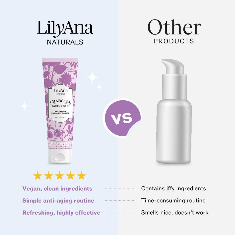 LilyAna Naturals Charbon: ingrédients naturels mis en avant pour soin pur