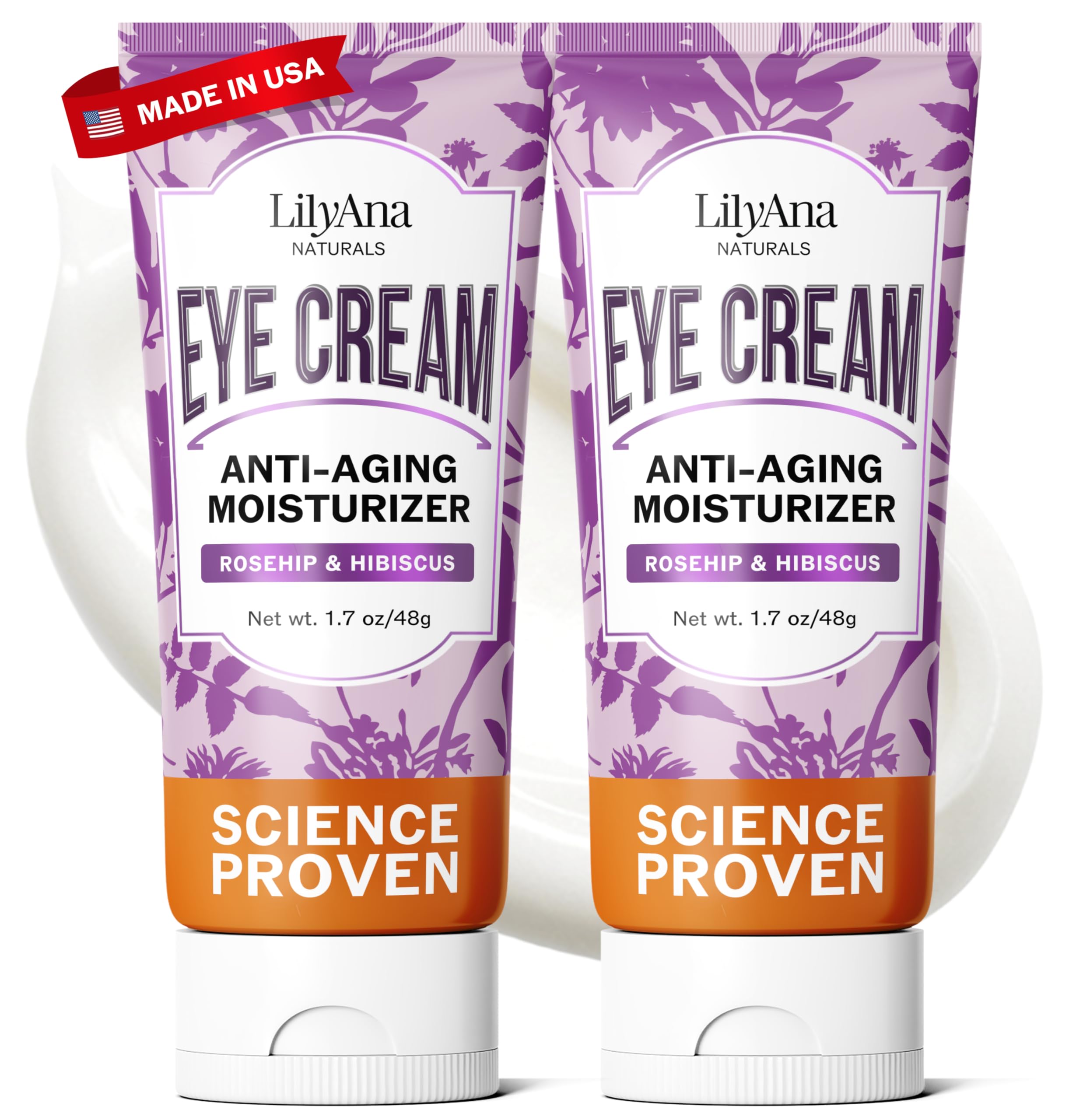 Crème contour des yeux LilyAna Naturals hydrate profondément et réduit les poches