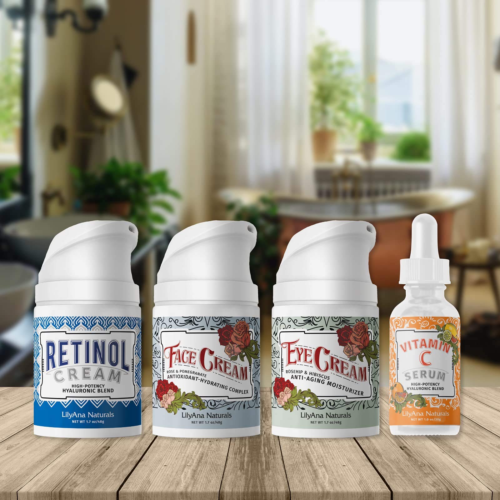 Crème rétinol LilyAna Naturals – pot, texture riche prête pour le soir