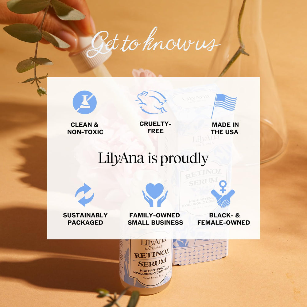 LilyAna Naturals Retinol Serum – éclat du teint et teint uniforme au fil du temps.
