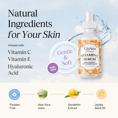Sérum LilyAna Naturals Vitamin C, éclat durable pour peau lumineuse.