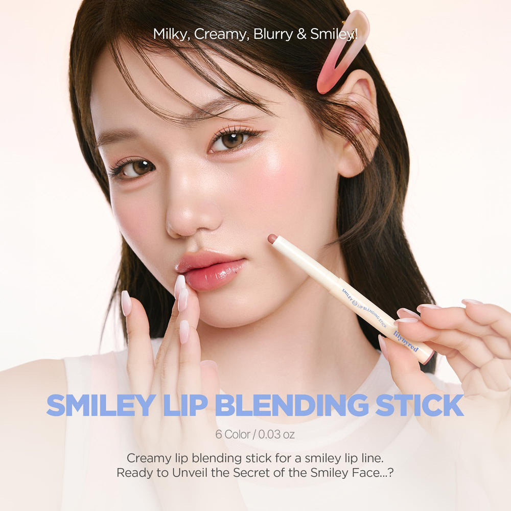 Lilybyred 3-in-1 multi-use lip pencil demonstrated as liner, base, and color.
