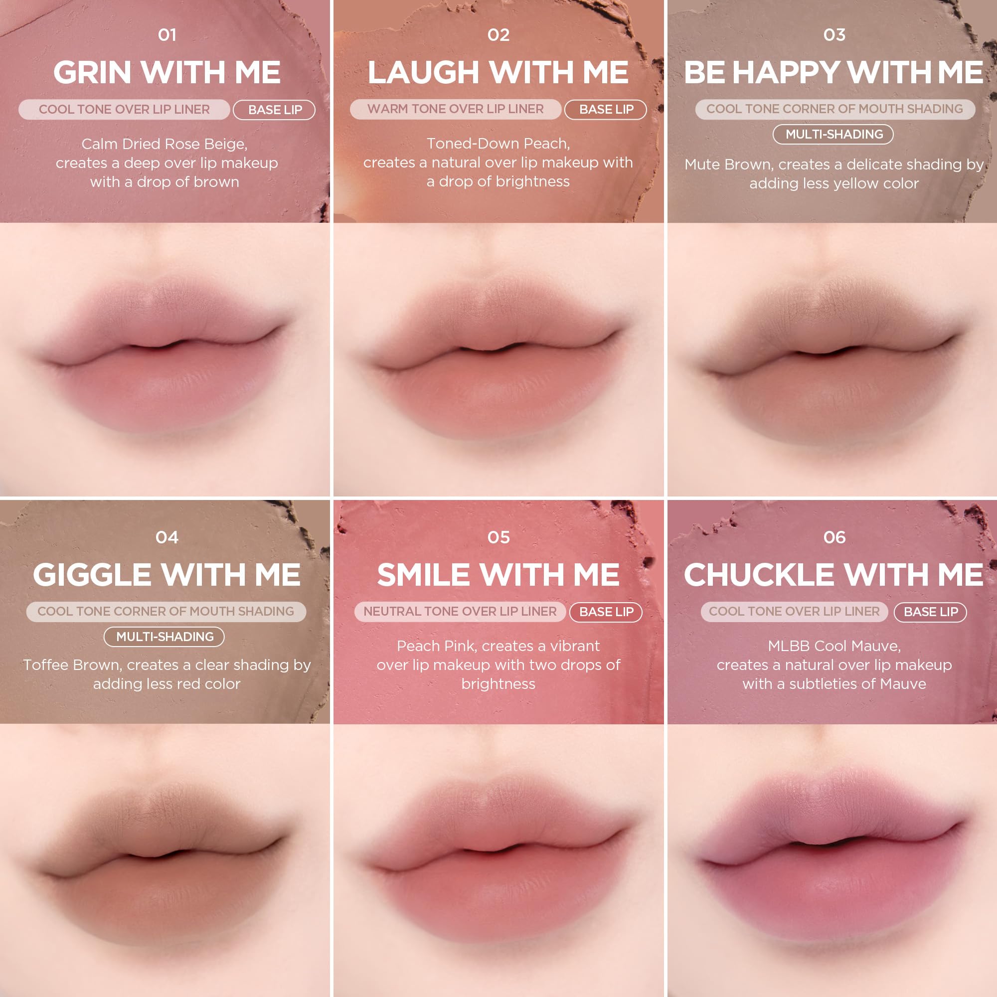 Lilybyred Smiley Lip Blending Stick long-lasting matte finish stays flawless throughout the day.