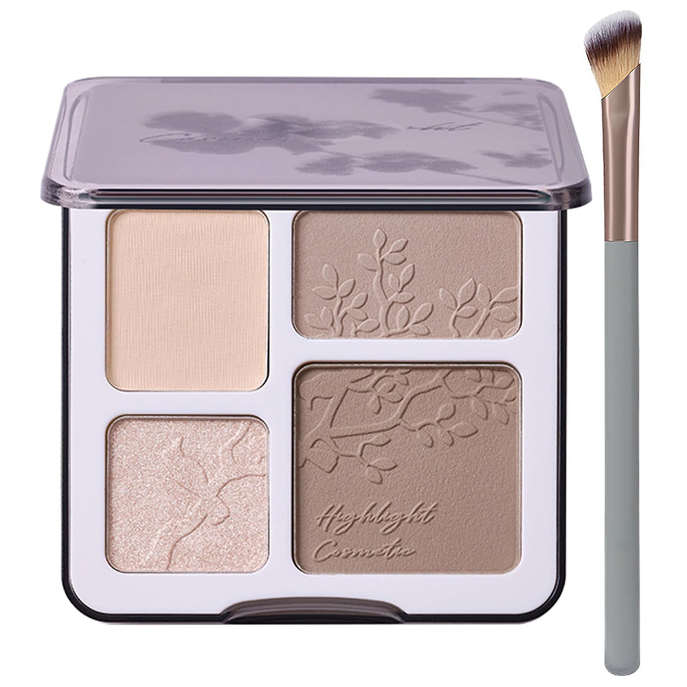 Palette Lilyloria avec miroir pour éclairage et contour, retouches en déplacement.