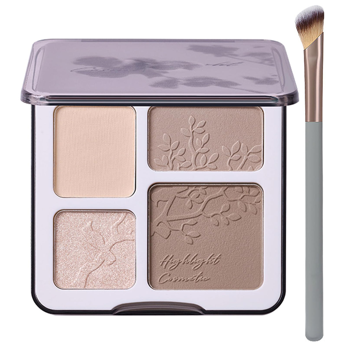 Palette Lilyloria avec miroir pour éclairage et contour, retouches en déplacement.