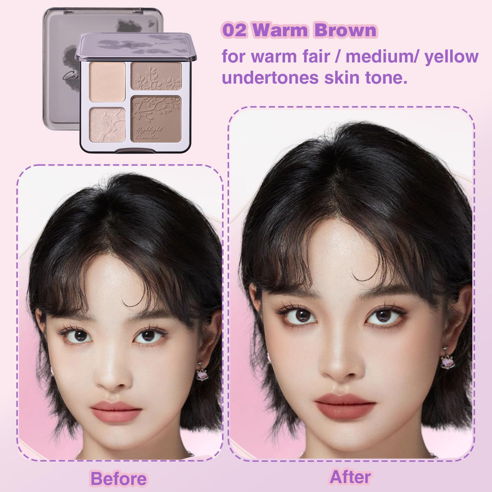 Teintes lumineuses et contour mat Lilyloria pour un fini naturel.