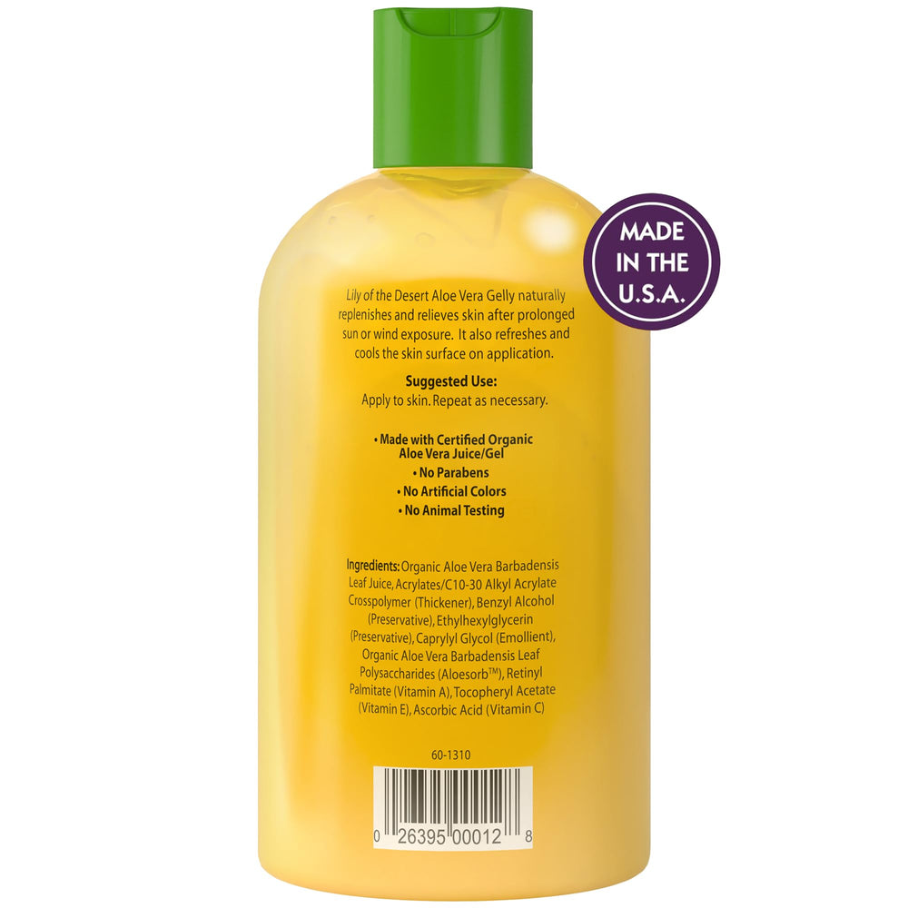 Application après soleil avec Lily Of The Desert Gelly Moisturizer offrant un apaisement instantané.