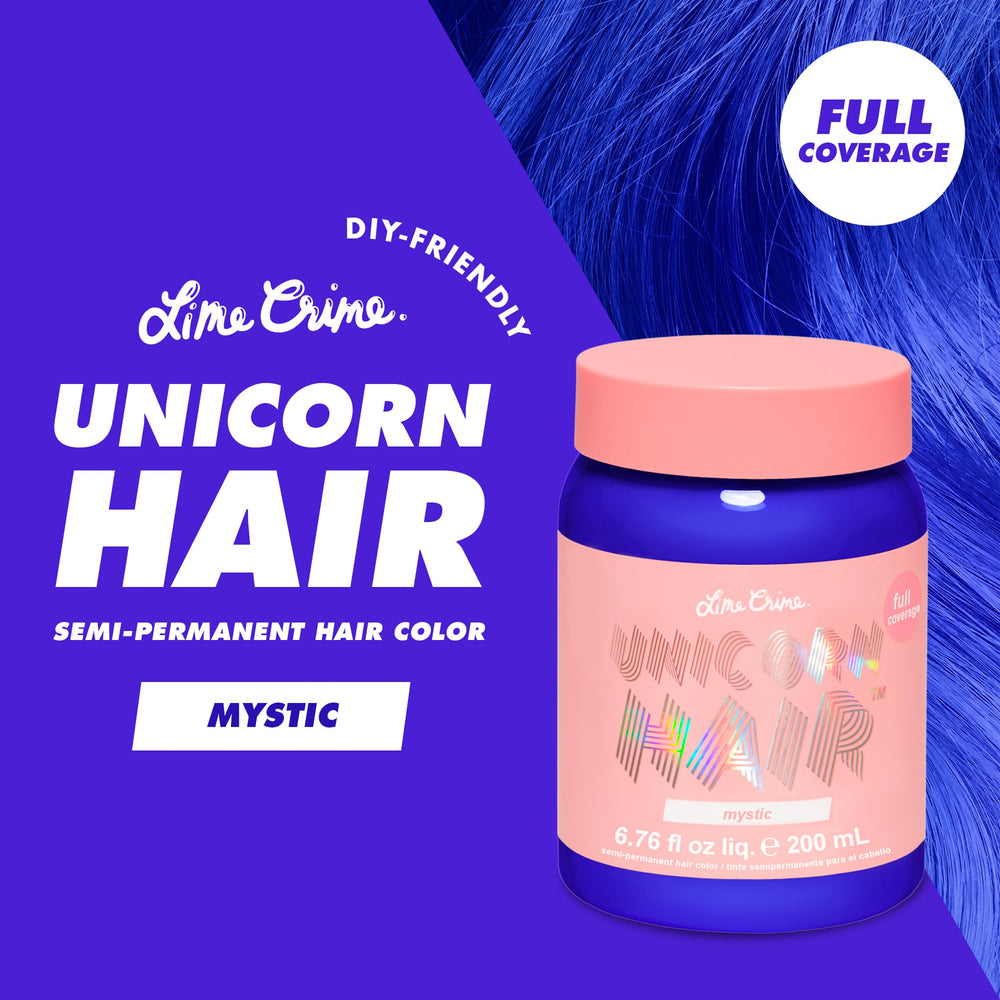 Bouteille Lime Crime teinture bleue électrique prête à l’emploi.
