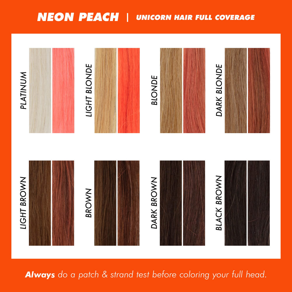 Lime Crime Neon Peach — soin après coloration pour cheveux nourris et lumineux.