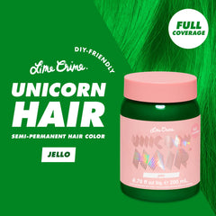 Application du Lime Crime Unicorn Hair Jello, texture crème assurant une couverture uniforme.