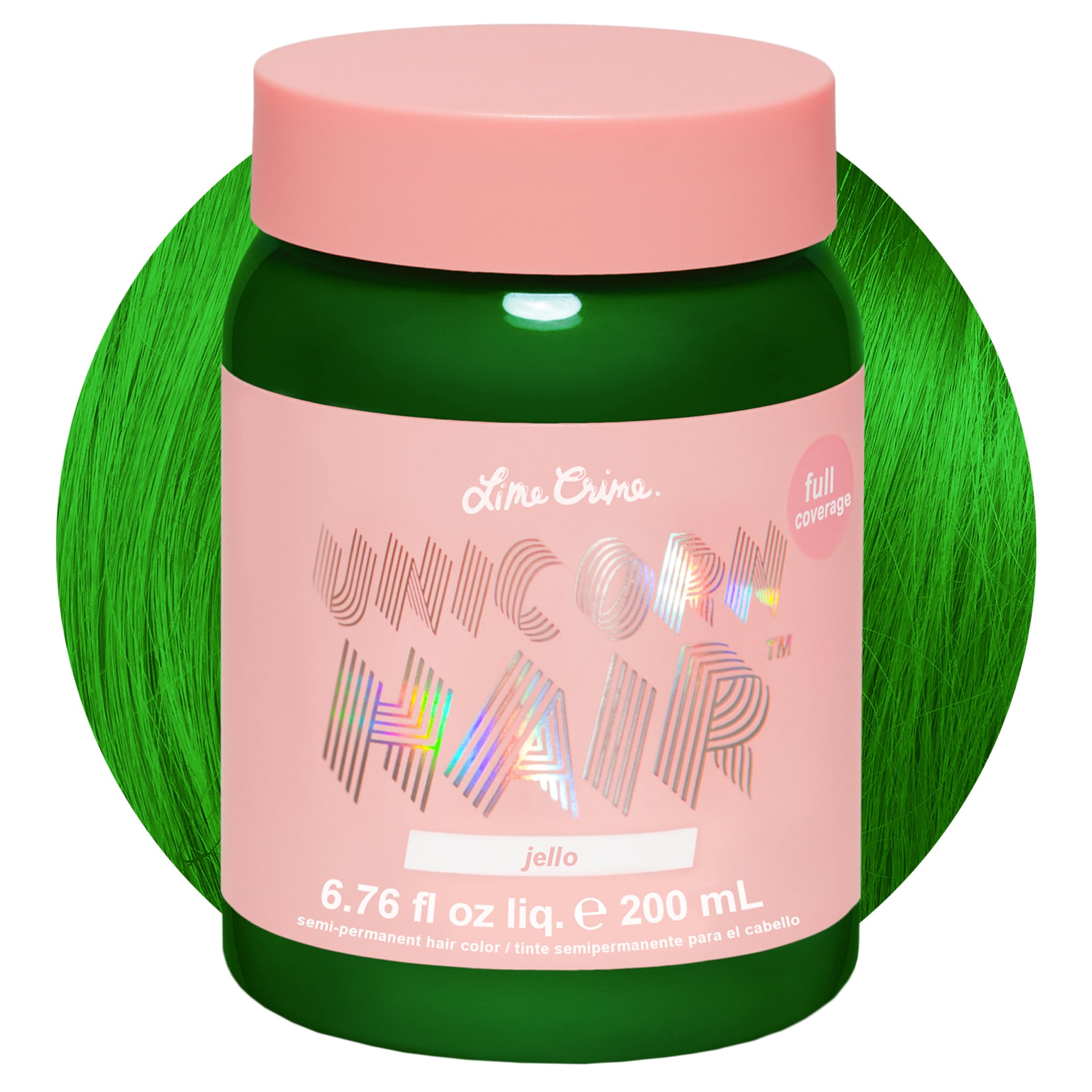 Lime Crime Unicorn Hair Jello, bouteille prête à l’emploi pour une couleur éclatante.