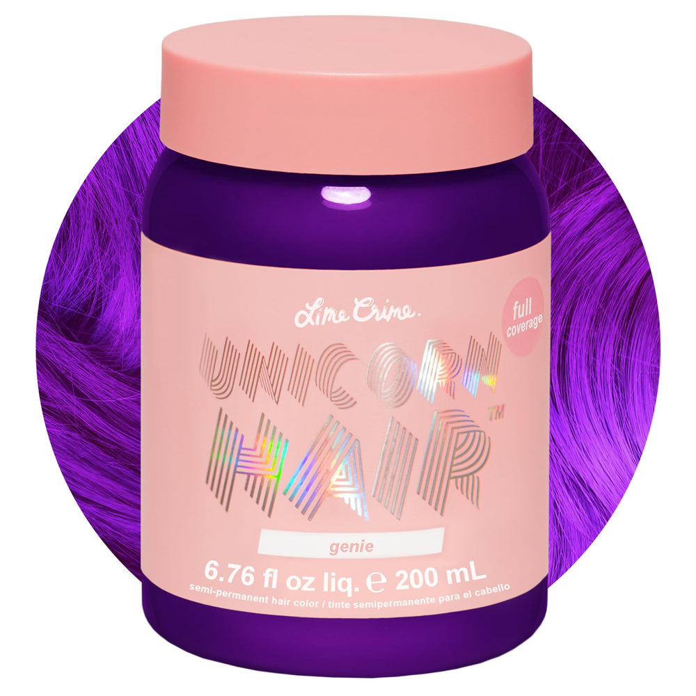 Lime Crime Genie – bouteille de teinture licorne Gen ie, couleur vive sans dommages.