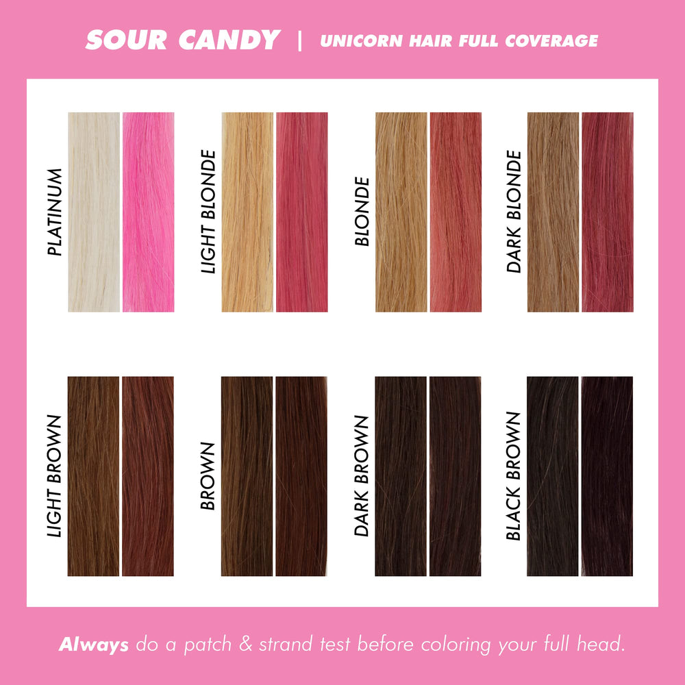 Application Sour Candy sur cheveux pour une couleur rapide et intense