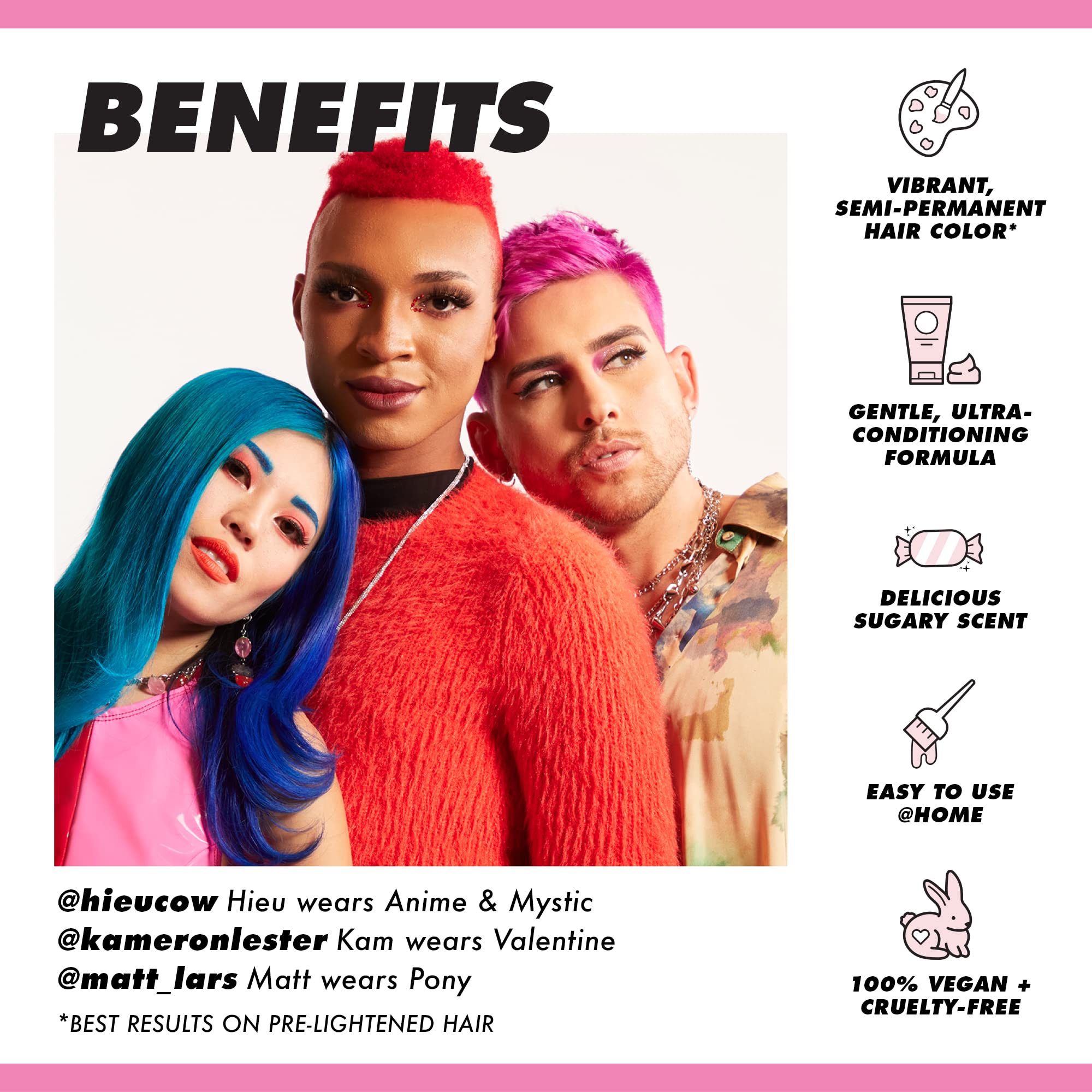 Avant-après cheveux blond avec Sour Candy pour visualiser l’effet
