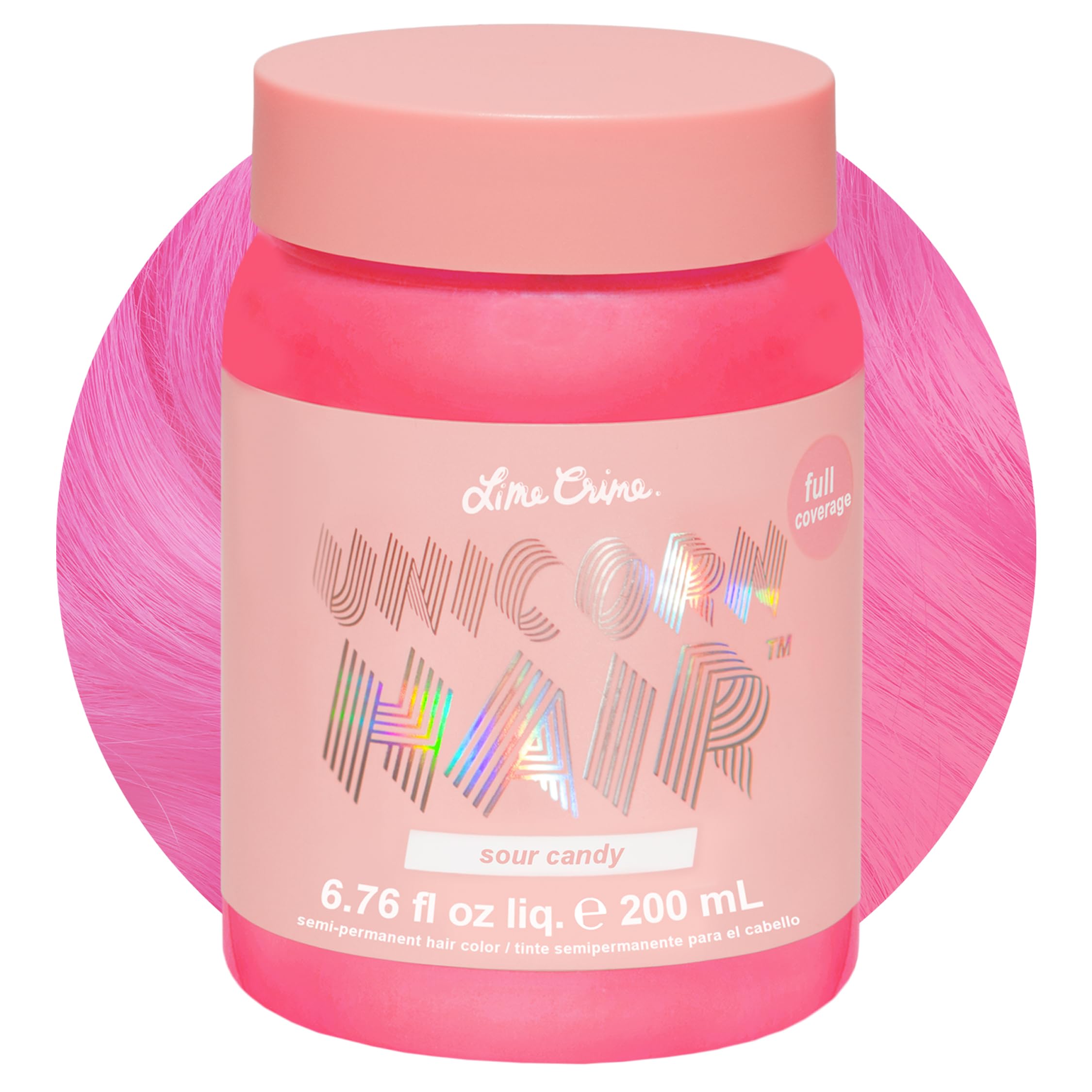 Bouteille Lime Crime Unicorn Hair Sour Candy prête à l’application et offrant une couleur vive