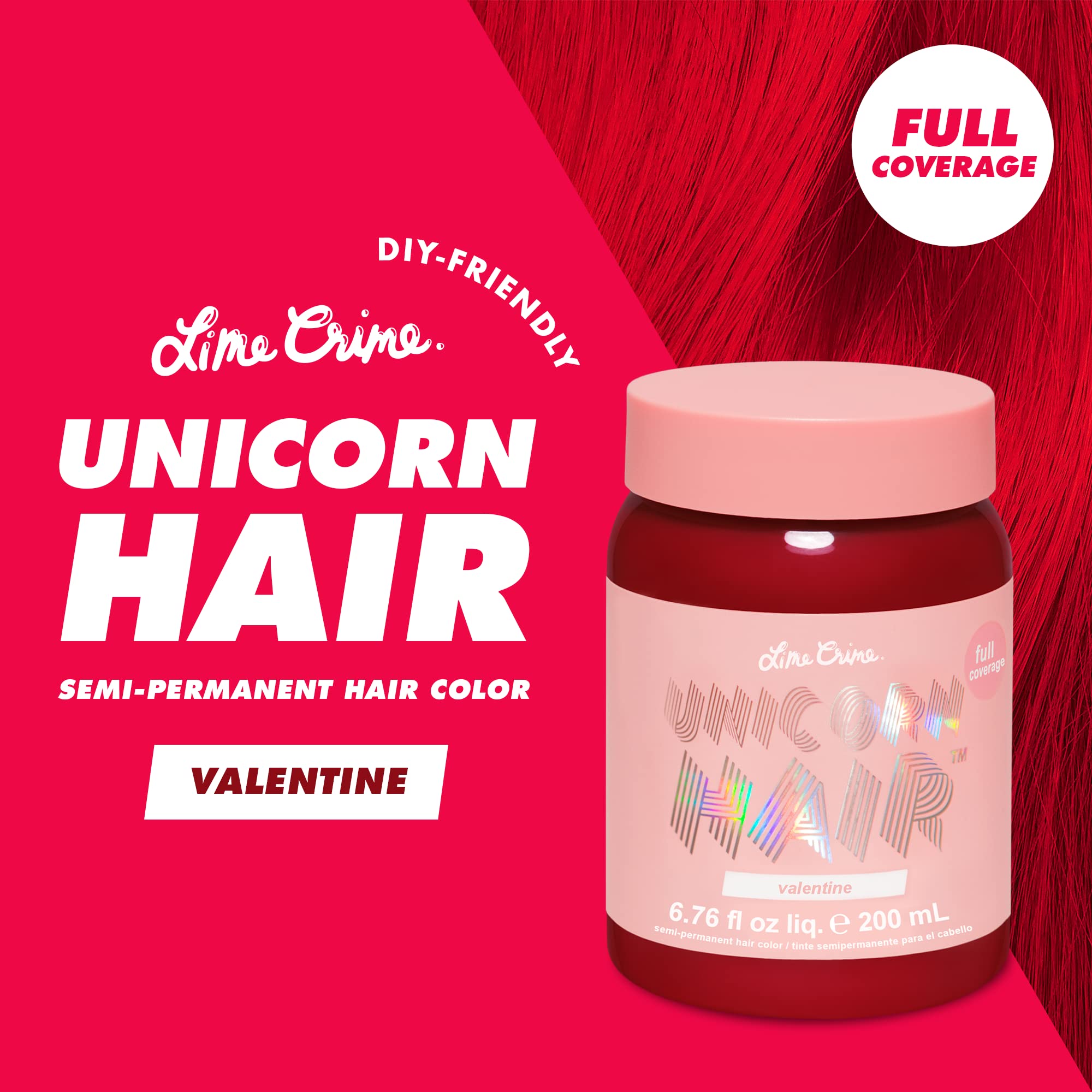 Valentine Lime Crime – Application facile sur cheveux pré-blonds pour rendu vibrant.