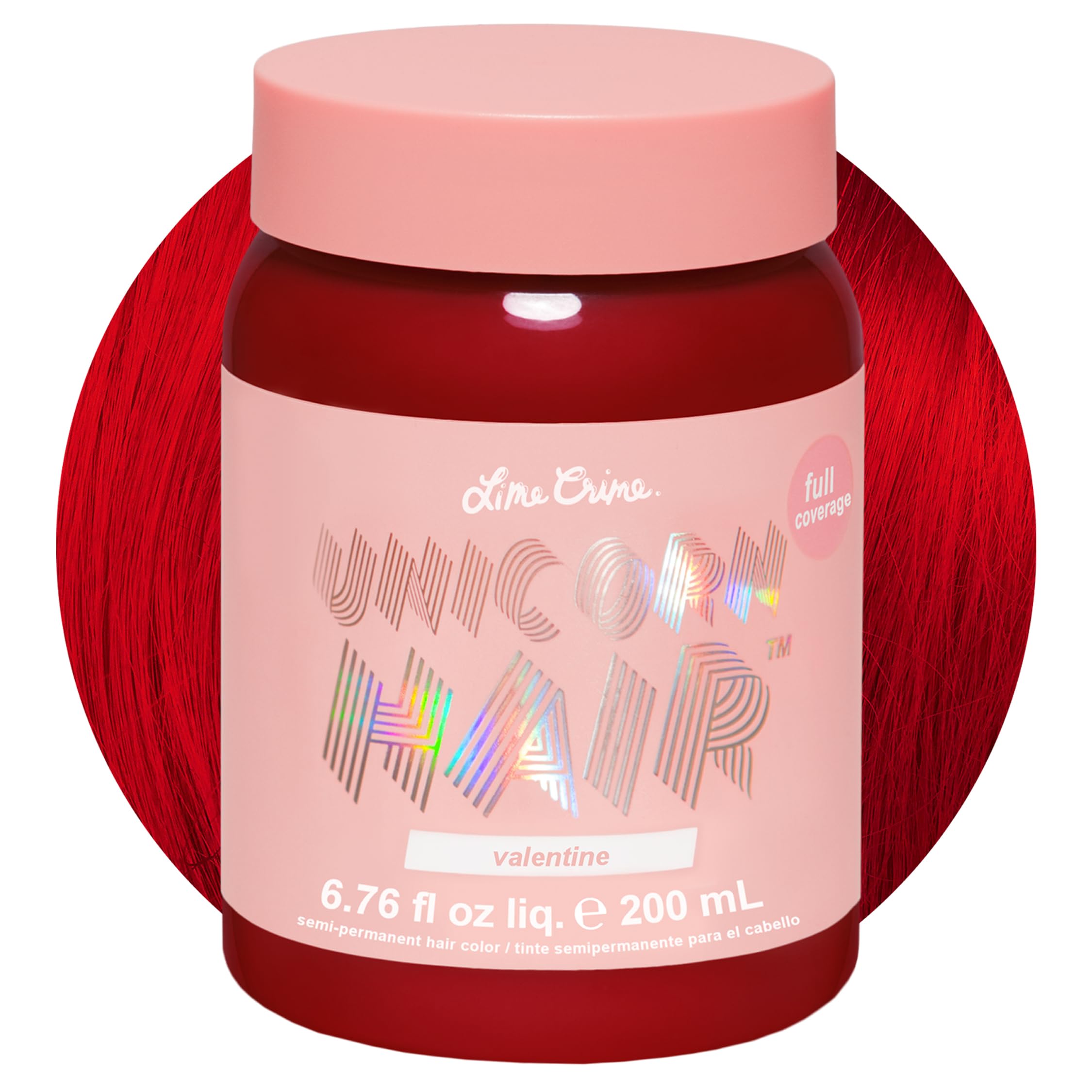 Lime Crime Unicorn – Bouteille prête pour couleur rouge cramoisi intense.