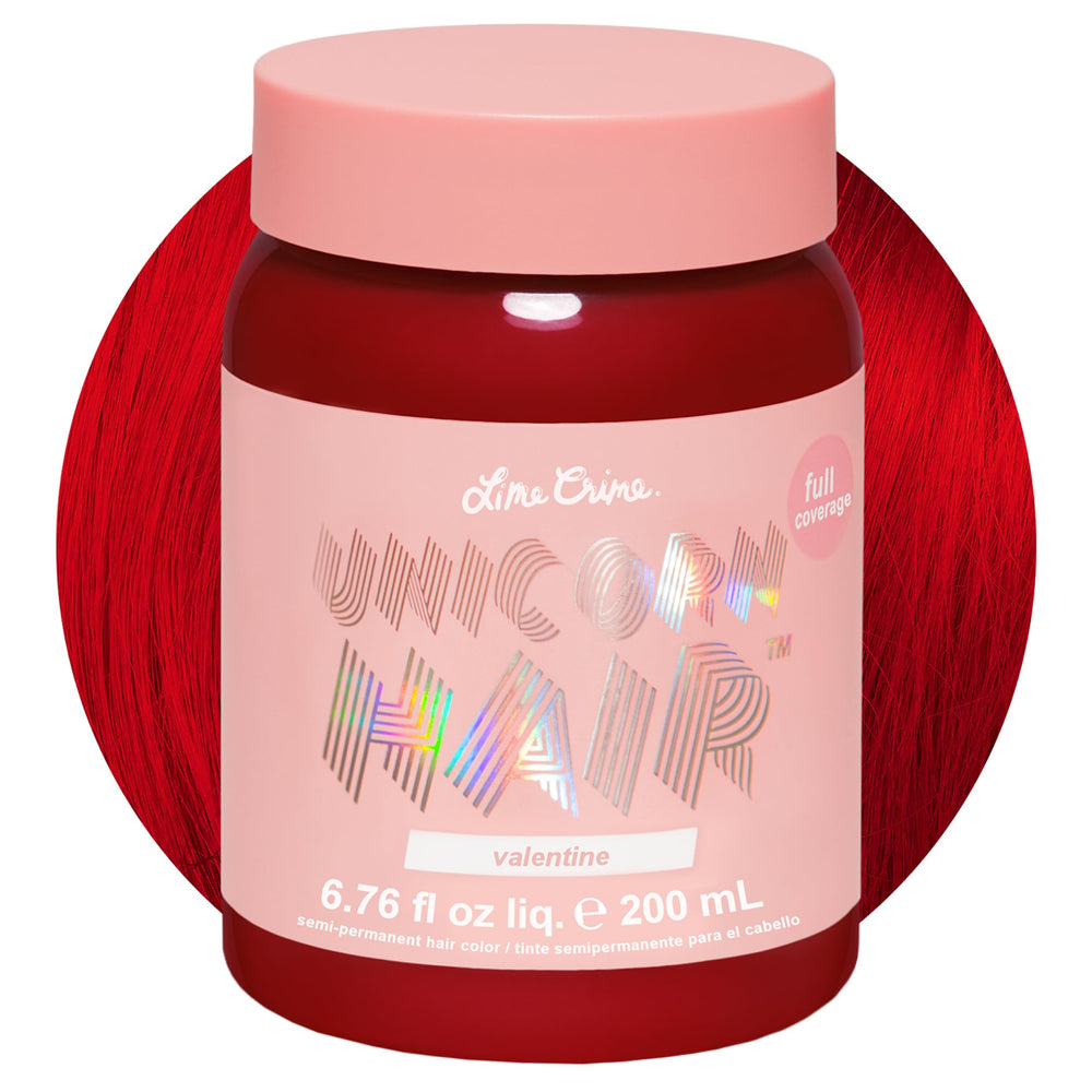 Lime Crime Unicorn – Bouteille prête pour couleur rouge cramoisi intense.
