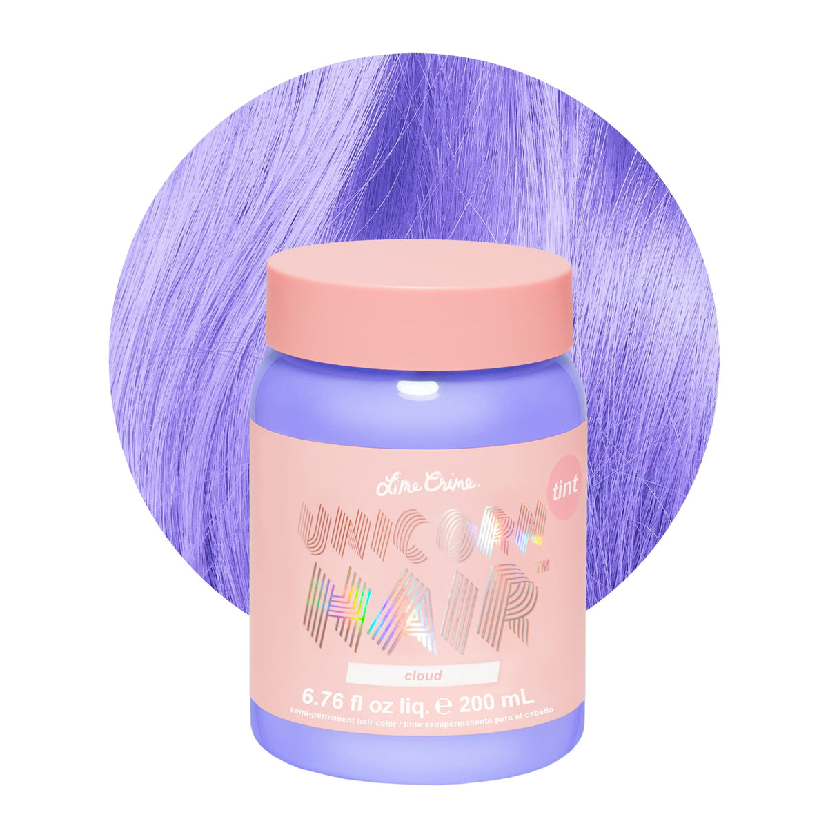 Lime Crime Unicorn Hair Tint capillaire nuage bleu pervenche, couleur pastel légère