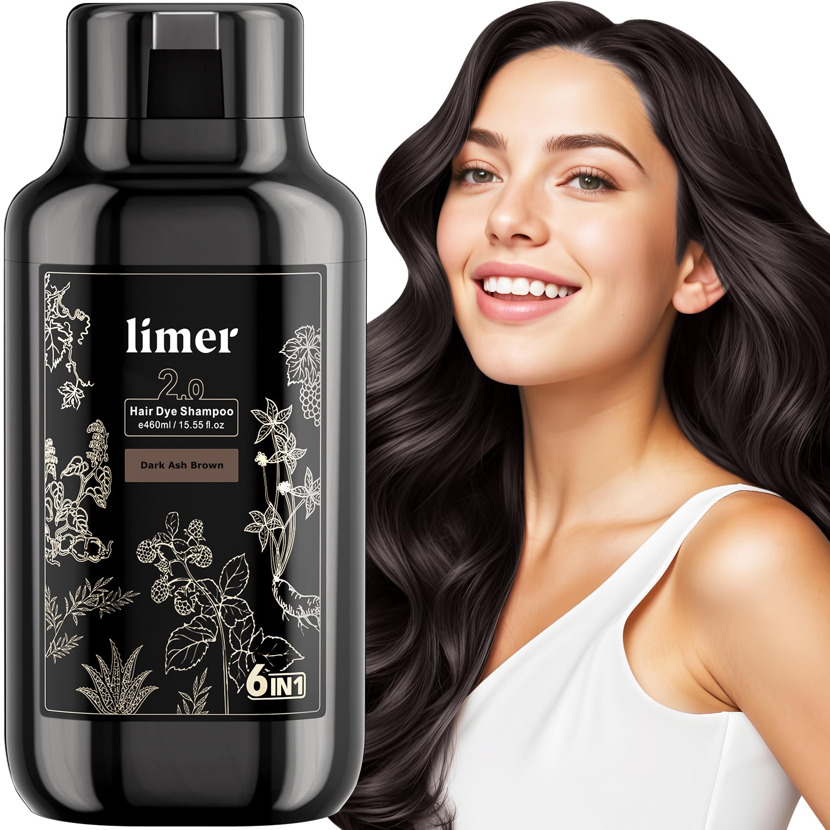 Shampoing colorant Limer: application sur cheveux secs pour couvrir rapidement les gris.