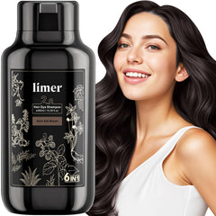 Shampoing colorant Limer: application sur cheveux secs pour couvrir rapidement les gris.