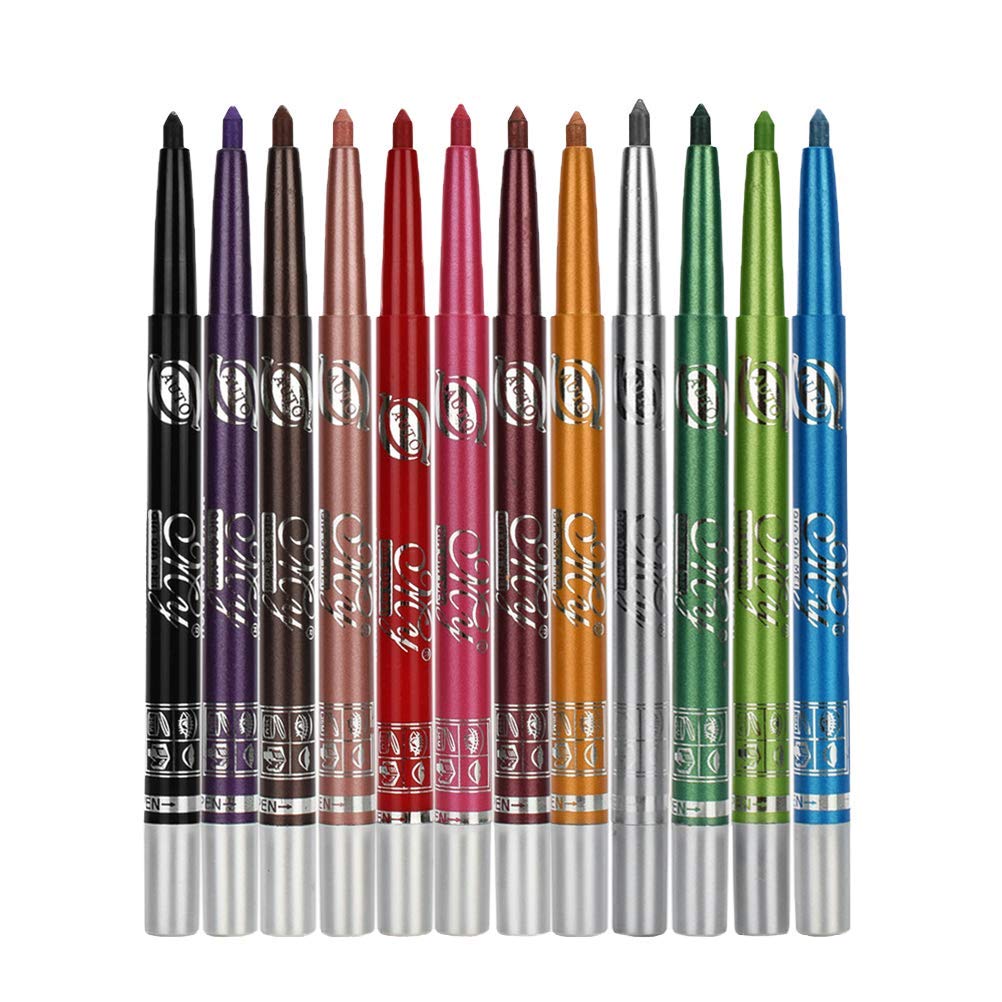 Le crayon Linble yeux métallique rétractable, 12 teintes irisées pour un regard profond.