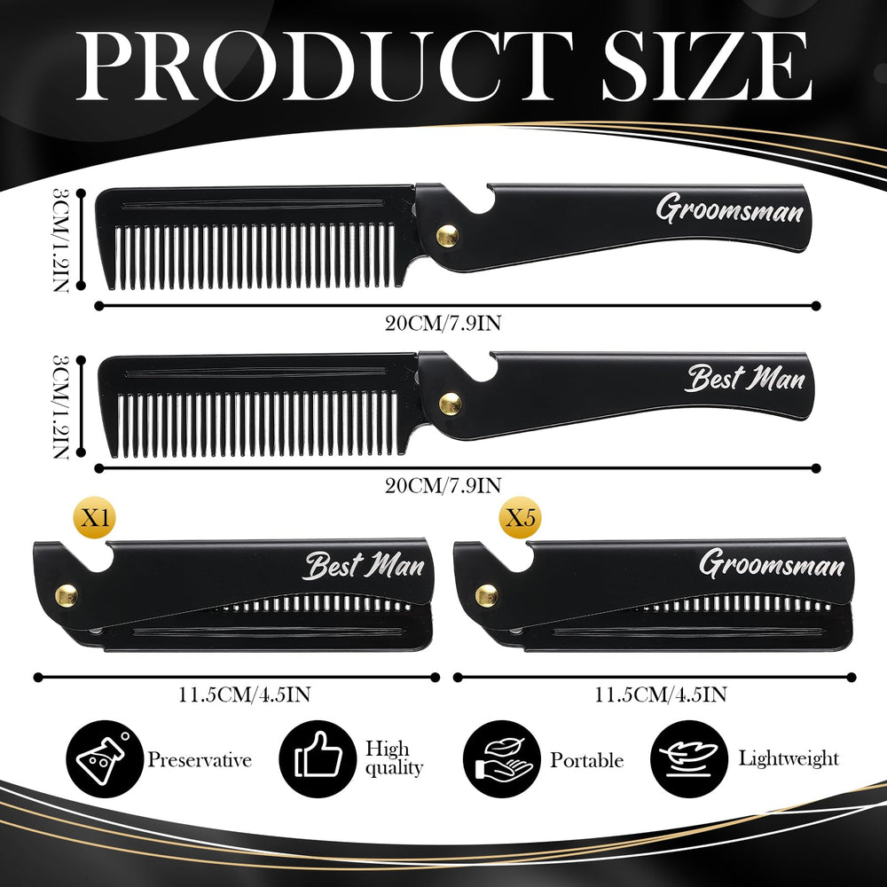 Ensemble Lineshading de 6 peignes à barbe, cadeau idéal pour mariage