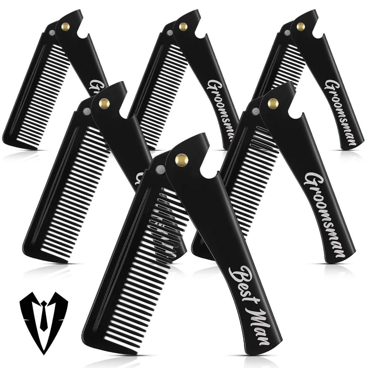 Peigne Lineshading pliant en inox avec ouverture de bouteille, pratique en voyage