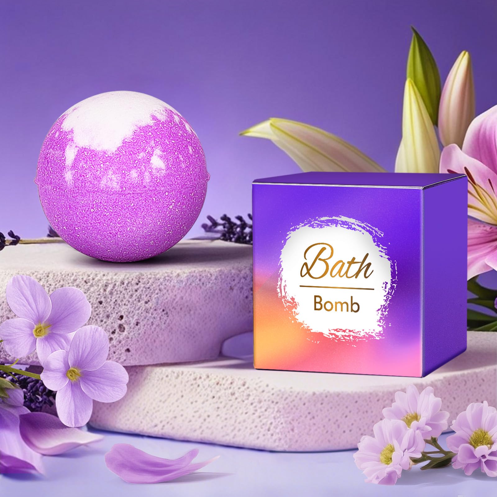 Linkax bombe-bain-lavande offre une expérience sensorielle apaisante
