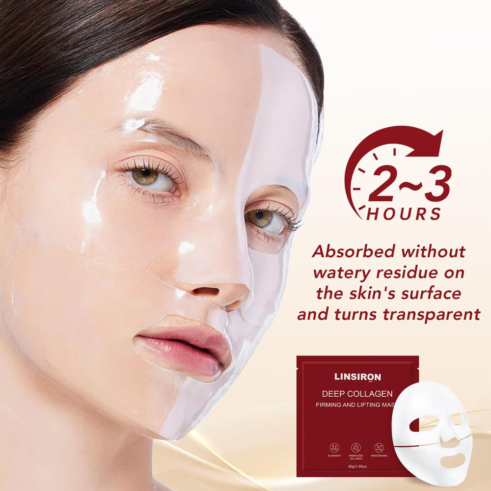 Masque Bio-Collagen LINSIRON, application ergonomique et confort.