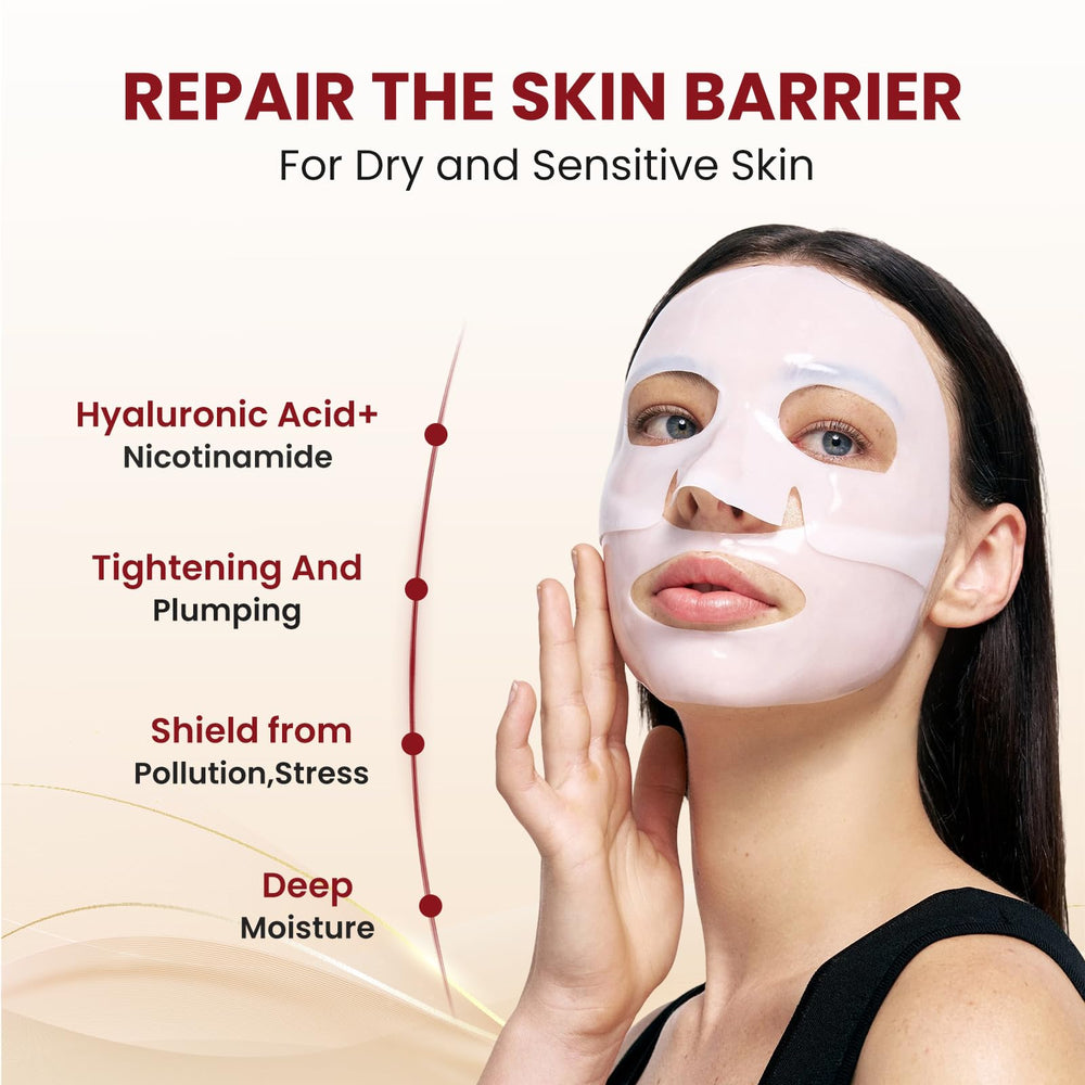 Masque hydratant nocturne LINSIRON, peau souple au réveil grâce à l'hydrogel.
