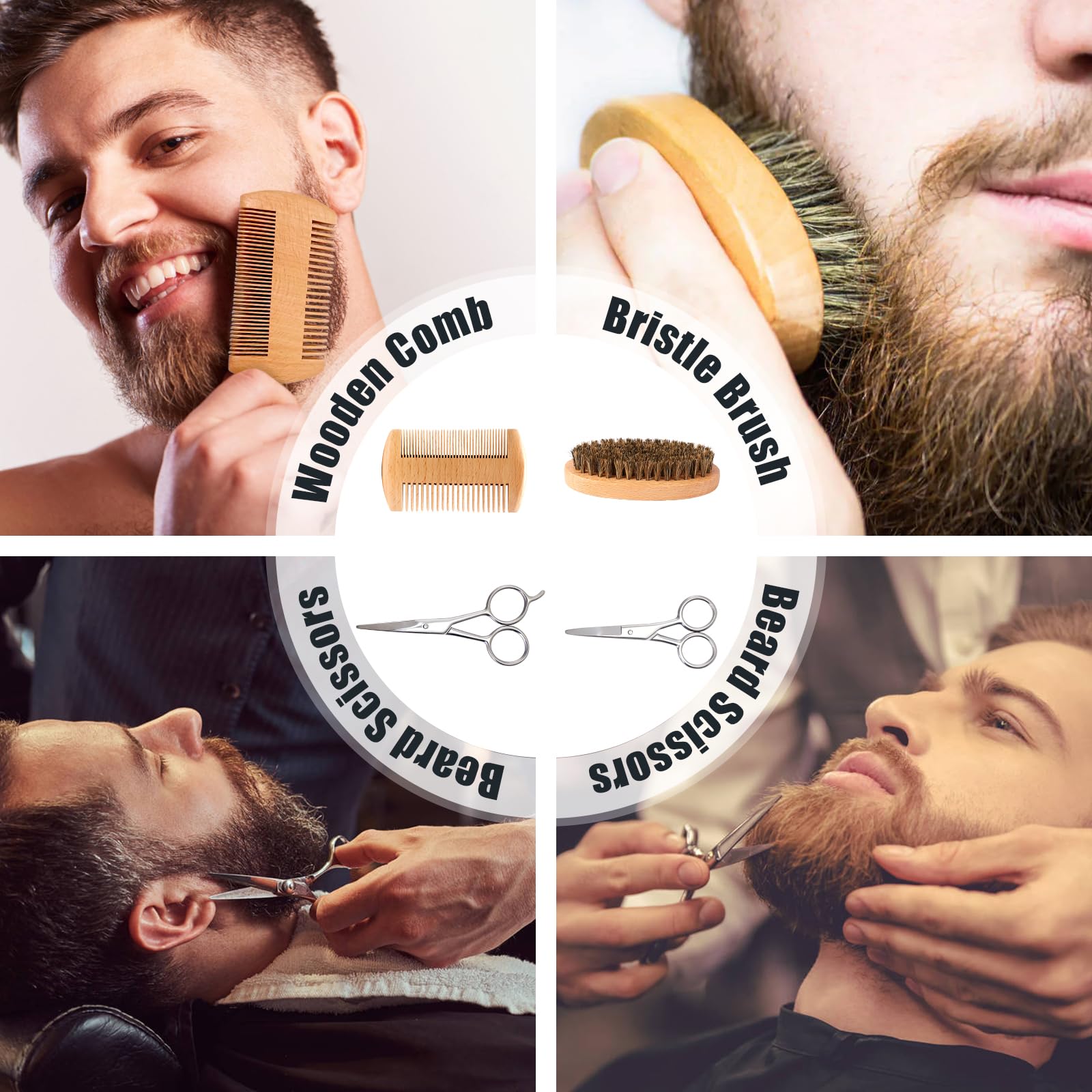 Lionmane peigne barbe bois double-face pour démêlage précis